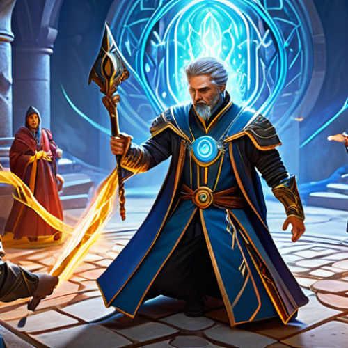 Home 14 Strategic Healer**
"A fully clothed, professional game strategist, carefully positioned amidst a stylized battle scene, orchestrating healing and protective spells (visualized as energy streams) towards allies, appropriate attire, safe for work, perfect anatomy, natural proportions, vibrant colors, dynamic lighting, professional digital art, family-friendly."
**